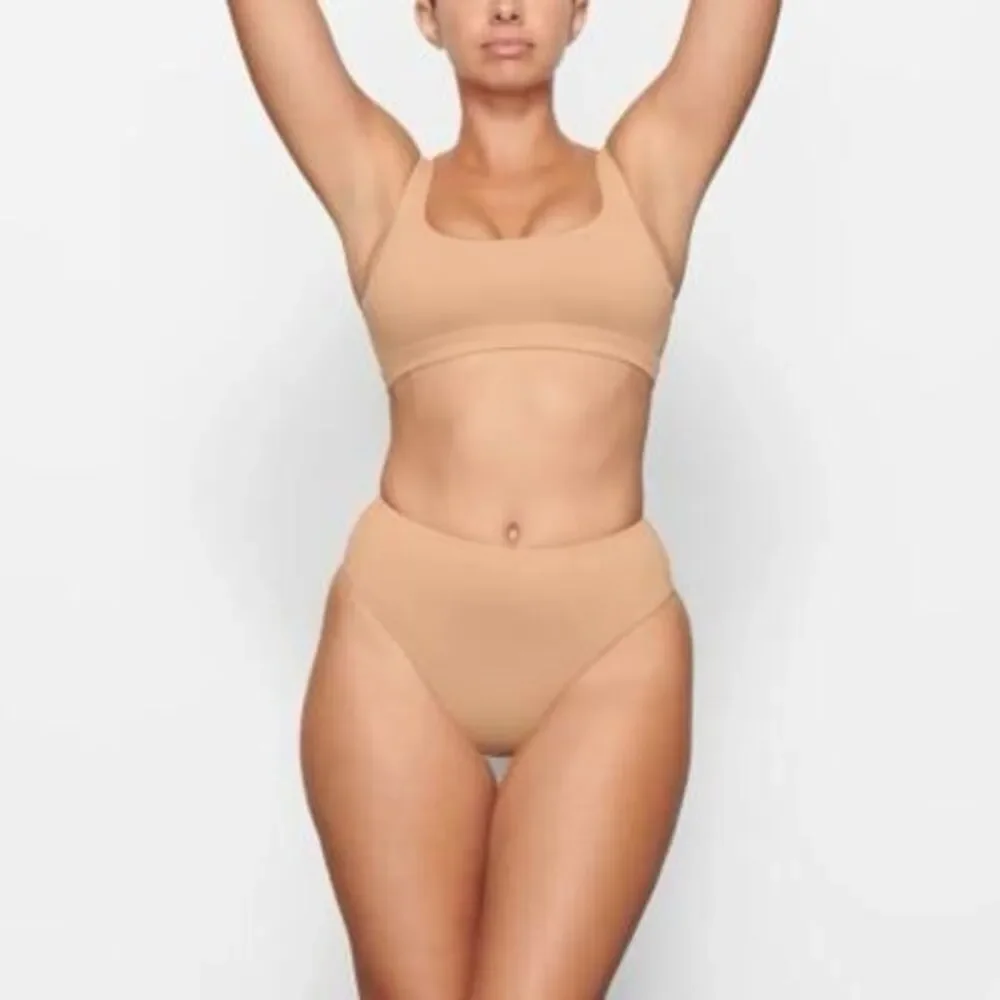 Skims Signature Swim Mid Waist Bottom Ochre Size XS